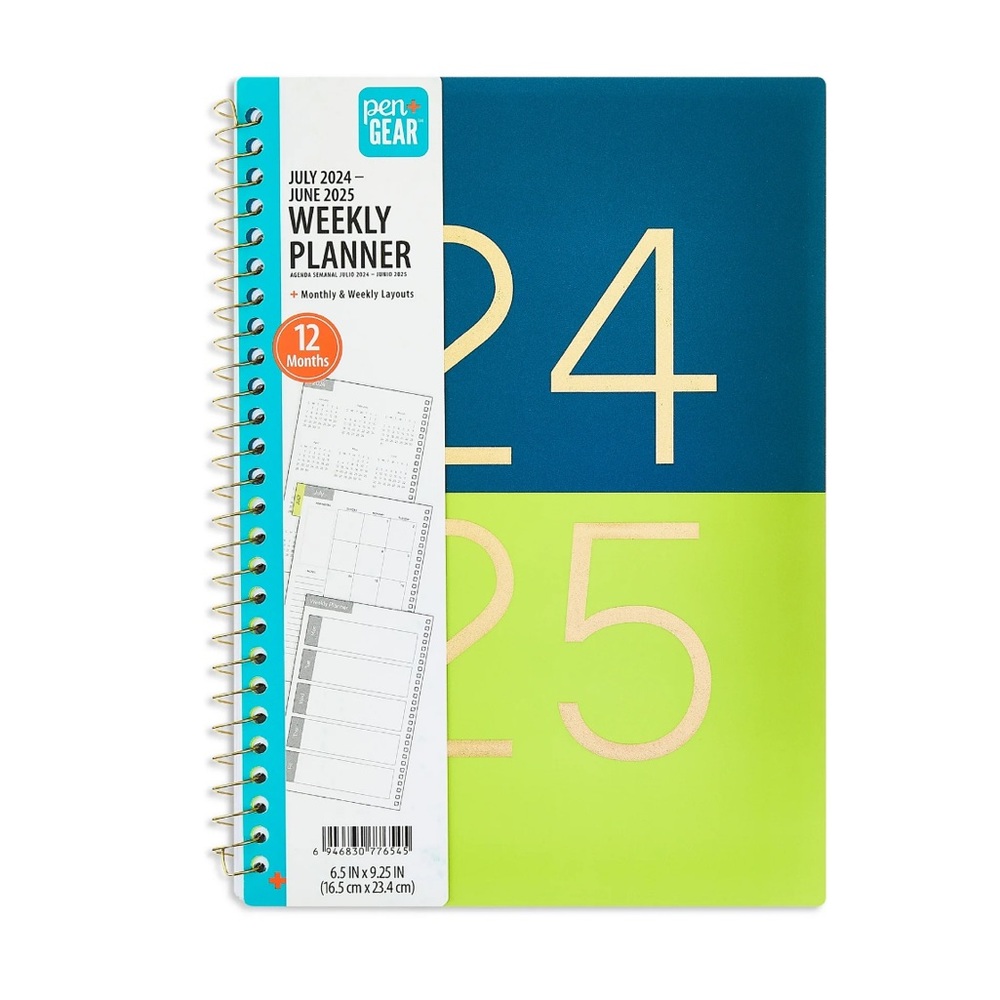 Pen+Gear 12-Month July 2024-June 2025 Monthly & Weekly Color Block Planner NWT